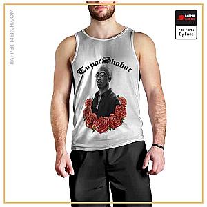 Tupac Shakur Tank Tops - Awesome Tupac Shakur &amp; Roses Art Tank Top RM0310