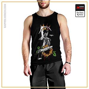 Tupac Shakur Tank Tops - King Tupac Shakur Gun Art Sleeveless Shirt RM0310