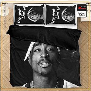 Tupac Shakur Bedding Sets - Tupac Amaru Shakur Keep Your Head Up Black White Bedding Set RM0310