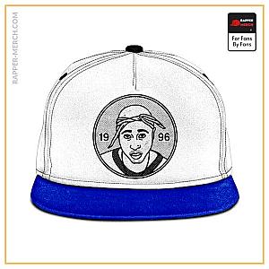 Tupac Shakur Caps - Tupac Shakur 1996 Minimalist Art Logo White Snapback Cap RM0310