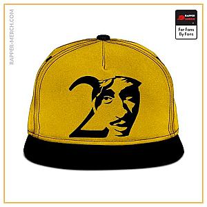 Tupac Shakur Caps - 2Pac Shakur Forever Silhouette Art Yellow Snapback Cap RM0310