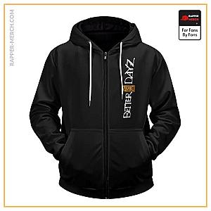 Tupac Shakur Zipped Hoodies - Better Dayz Logo 2Pac Shakur Black Zip Up Hoodie RM0310