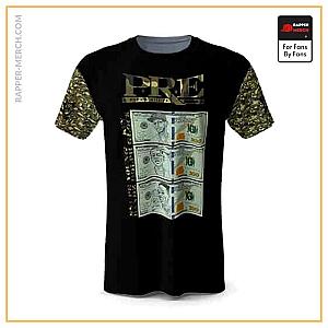 Tupac Shakur T-shirts - Blu Boyz P.R.E. Logo Dolphin Gun Money Camo Black T-shirt RM0310