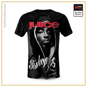 Tupac Shakur T-shirts - Juice Bishop Power &amp; Respect 2Pac Graphic Tees RM0310