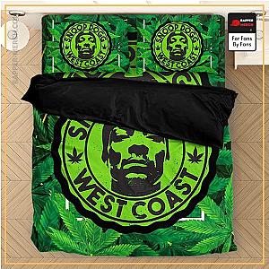 Snoop Dogg Bedding Sets - Snoop Dogg West Coast Weed Badge Logo Green Bed Linen RM0310