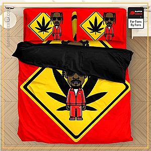 Snoop Dogg Bedding Sets - Chibi Snoop Doggy Dogg Marijuana Logo Red Bedding Set RM0310