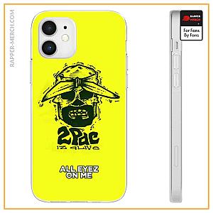 Tupac Shakur Cases - 2Pac Is Alive All Eyez On Me Skull Art Yellow iPhone 12 Case RM0310