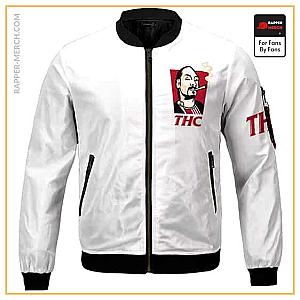 Snoop Dogg Jackets - Snoop Dogg Smoking Joint THC Parody White Bomber Jacket RM0310