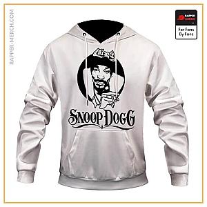 Snoop Dogg Hoodies - West-Coast Rapper Snoop Dogg Head Cutout Art White Hoodie RM0310