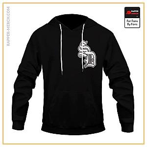 Snoop Dogg Hoodies - American Rapper Snoop Dogg Initials Logo Black Hoodie RM0310