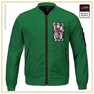 Snoop Dogg Jackets - Snoop Doggy Dogg Abstract Face Art Kelly Green Letterman Jacket RM0310