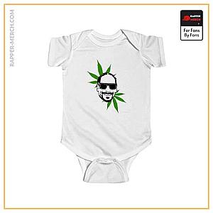 Snoop Dogg Baby Onesies - Smiling Snoop Dogg Weed Background Minimalistic Baby Onesie RM0310