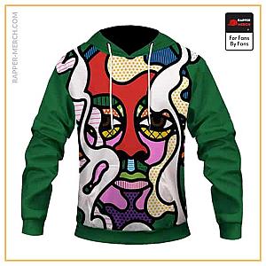 Snoop Dogg Hoodies - Snoop Doggy Dogg Abstract Face Art Green Pullover Hoodie RM0310