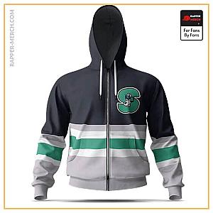 Snoop Dogg Zipped Hoodies - Snoop Dogg Hockey Uniform Theme Cool Zip Up Hoodie Jacket RM0310