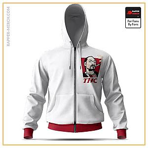 Snoop Dogg Zipped Hoodies - Snoop Dogg Smoking Joint THC Parody White Zip Up Hoodie RM0310