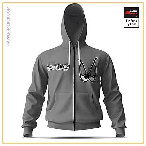 Snoop Dogg Zipped Hoodies - Awesome Snoop Doggy Dogg Eyes Logo Gray Zip Up Hoodie RM0310