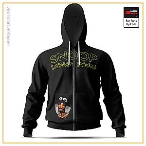 Snoop Dogg Zipped Hoodies - Death Row Records Snoop Dogg Artwork Black Zip Up Hoodie RM0310