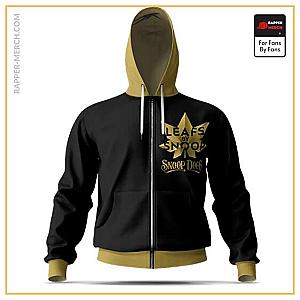 Snoop Dogg Zipped Hoodies - Leafs By Snoop Dogg Gold Marijuana Brand Logo Zip Up Hoodie RM0310