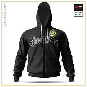 Snoop Dogg Zipped Hoodies - Snoop Lion Head Minimalistic Logo Art Black Zipper Hoodie RM0310