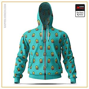 Snoop Dogg Zipped Hoodies - Snoop Dogg In Fish Hat Face Pattern Funny Zip Up Hoodie RM0310