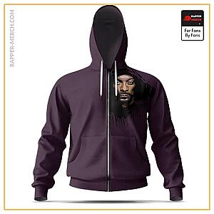 Snoop Dogg Zipped Hoodies - West Coast Rapper Snoop Dogg Graffiti Art Purple Zip Hoodie RM0310