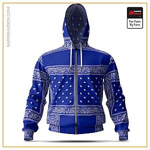 Snoop Dogg Zipped Hoodies - Crip Gangsta Snoop Dogg Blue Bandana Epic Zipper Hoodie RM0310