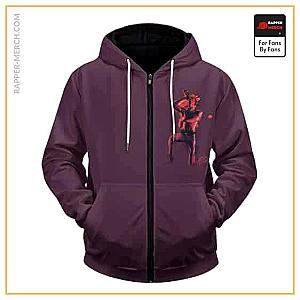 Travis Scott Zipped Hoodies - Travis Scott Dope Graffiti Artwork Purple Zip Up Hoodie RM0410