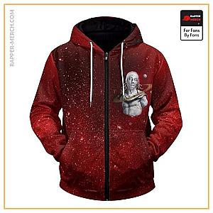 Travis Scott Zipped Hoodies - Astroworld Red Galaxy Travis Scott Cool Zip Up Hoodie RM0410