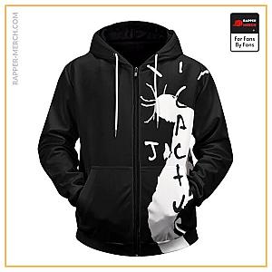 Travis Scott Zipped Hoodies - Awesome Cactus Jack Silhouette Graffiti Black Zip Up Hoodie RM0410