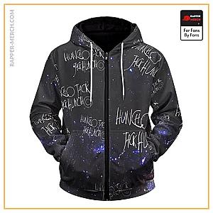 Travis Scott Zipped Hoodies - Awesome Huncho Jack Jack Huncho Space Pattern Zip Up Hoodie RM0410