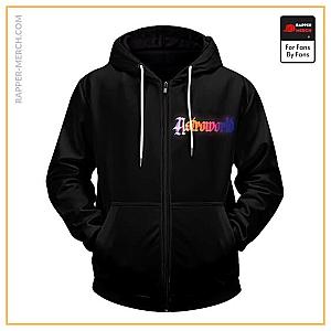 Travis Scott Zipped Hoodies - Minimalistic Astroworld Travis Scott Black Zip Up Hoodie RM0410