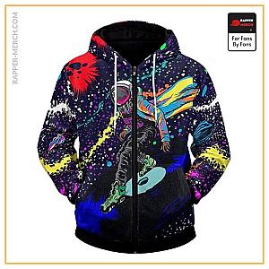 Travis Scott Zipped Hoodies - Fortnite Travis Scott Astronomical Trippy Zip Up Hoodie RM0410