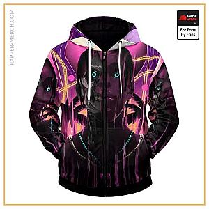 Travis Scott Zipped Hoodies - Cyborg Travis Scott Fortnite Astronomical Zipped Hoodie RM0410