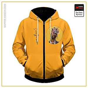 Travis Scott Zipped Hoodies - Travis Scott Cactus Jack Animation Yellow Zip Up Hoodie RM0410