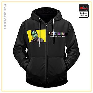 Travis Scott Zipped Hoodies - Put On A Happy Face Astroworld La Flame Zip Up Hoodie RM0410