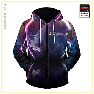 Travis Scott Zipped Hoodies - Retro Neon Circle Astroworld Travis Scott Zipped Hoodie RM0410