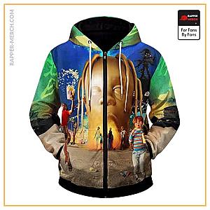 Travis Scott Zipped Hoodies - Dope Astroworld Artwork Travis Scott Zip Up Hoodie RM0410