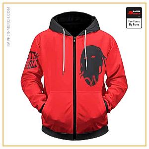 Travis Scott Zipped Hoodies - Stylish Travis Scott Red Silhouette Cool Zipped Hoodie RM0410