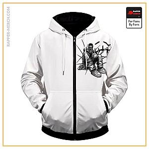 Travis Scott Zipped Hoodies - Cactus Jack Travis Scott Minimalistic Cartoon Zip Up Hoodie RM0410