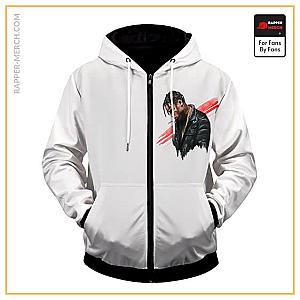 Travis Scott Zipped Hoodies - Awesome Travis Scott La Flame Artwork White Zipped Hoodie RM0410