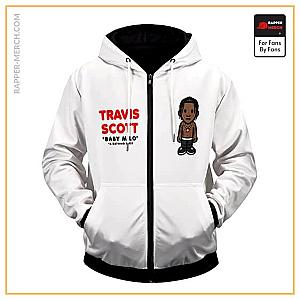 Travis Scott Zipped Hoodies - Dope Travis Scott Baby Milo Design White Zipped Hoodie RM0410