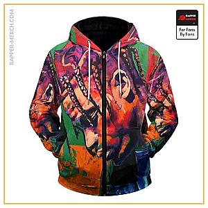 Travis Scott Zipped Hoodies - Cactus Jack Travis Scott Retro Style Artwork Zipped Hoodie RM0410