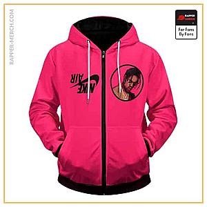 Travis Scott Zipped Hoodies - Nike Air Travis Scott Raspberry Pink Cool Zipped Hoodie RM0410