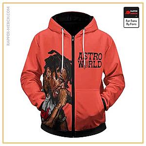 Travis Scott Zipped Hoodies - Influential Rapper Travis Scott Rhyming Dope Zipped Hoodie RM0410