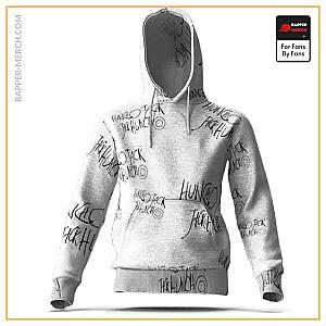 Travis Scott Hoodies - Huncho Jack Jack Honcho Overall Pattern White Hoodie RM0410