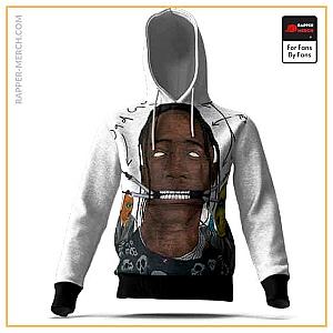 Travis Scott Hoodies - The Bad Guys Travis Scott Vector Artwork White Hoodie RM0410