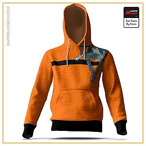 Travis Scott Hoodies - Travis Scott Over The Edge Cartoon Art Orange Hoodie RM0410