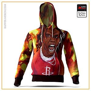 Travis Scott Hoodies - Awesome La Flame Travis Scott On Fire Cartoon Hoodie RM0410