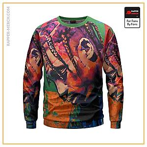 Travis Scott Sweatshirts - Stylish Travis Scott Side View Painting Portrait Sweatshirt RM0410