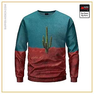 Travis Scott Sweatshirts - Travis La Flame Minimalistic Cactus Art Crewneck Sweater RM0410